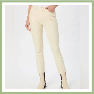 MOTHER High Waisted Rascal Ankle Fray Jeans Play Date (Cream/Off White) NWOT